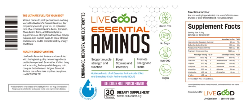 Livegood Essential Aminos: Grow And Repair Your Body - Recs-Medix Livegood essential aminos
