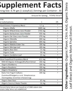 LIVEGOOD ORGANIC SUPER GREENS