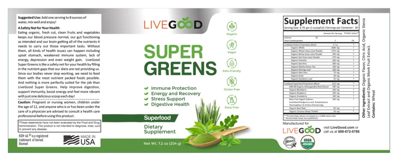 Organic Super Greens: Experience Peak Wellness - Recs-Medix Livegood organic super greens