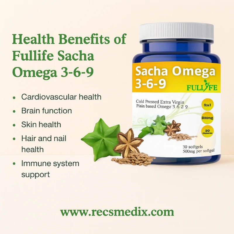 Sacha Omega 3-6-9 (30 Sgels) - Natural Sacha Inchi Oil For Heart, Brain &Amp; Skin Health - Recs-Medix Sacha omega 3-6-9 (30 sgels) - natural sacha inchi oil for heart, brain & skin health - image 2