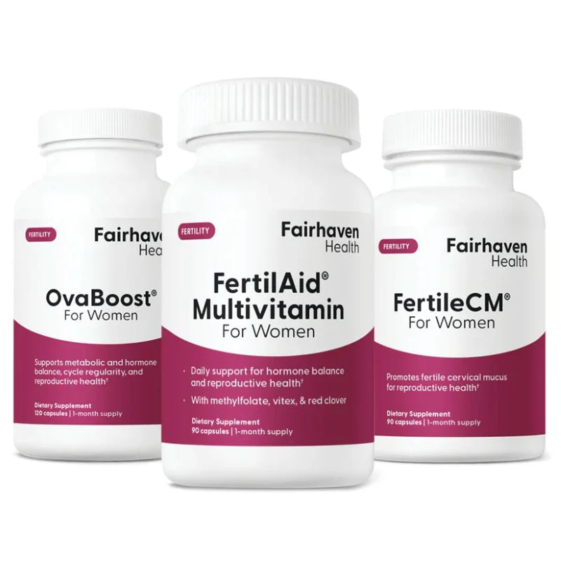 Fairhaven Complete Fertility Bundle For Women – Hormone, Egg &Amp; Cervical Mucus Support – 3 Bottles - Recs-Medix Fairhaven complete fertility bundle for women fertilaid ovaboost fertilecm