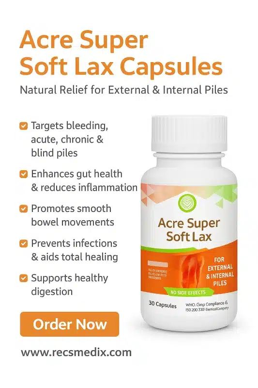 Everhealthy Soft Lax – Ayurvedic Bowel Support Capsules – 60 Capsules - Recs-Medix Everhealthy soft lax capsules – natural relief for constipation and piles