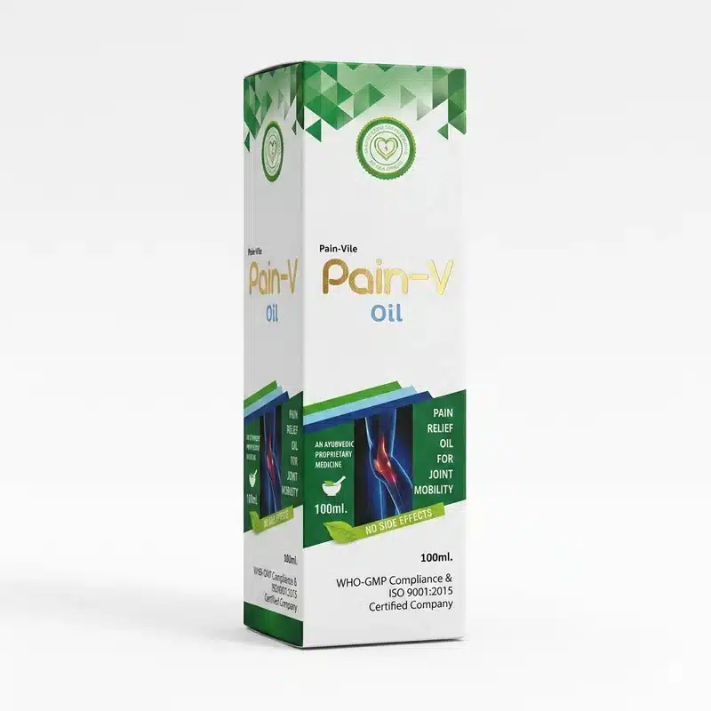 Everhealthy Pain-V Oil – Ayurvedic Joint &Amp; Muscle Relief – 100Ml - Recs-Medix Everhealthy pain-v oil 100ml ayurvedic joint and muscle relief oil front view
