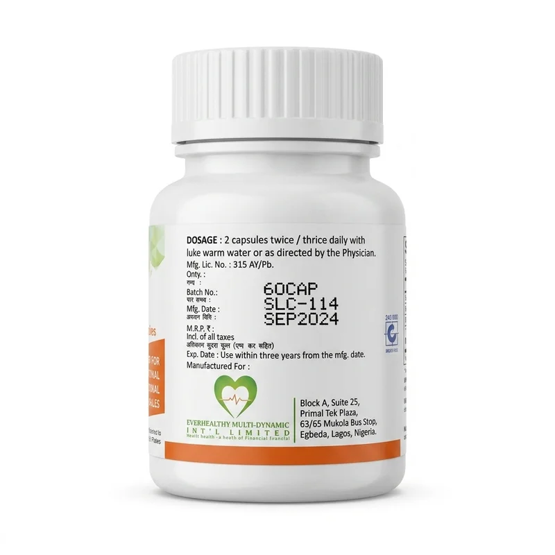 Everhealthy Soft Lax – Ayurvedic Bowel Support Capsules – 60 Capsules - Recs-Medix Everhealthy soft lax capsules dosage and manufacturer details