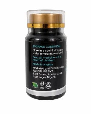 FaforLife Prosclick back label showing storage conditions and FAFORLIFE ENT distributor details