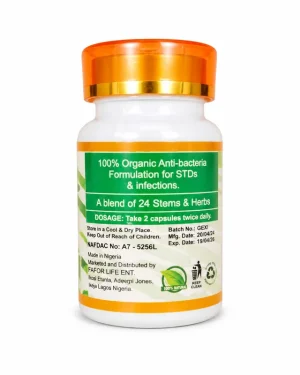 Faforlife Spidex 19 back label with NAFDAC number and dosage