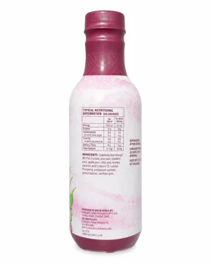 Forever Aloe Berry Nectar back label showing nutritional information per 100ml and 40ml serving with ingredient list.