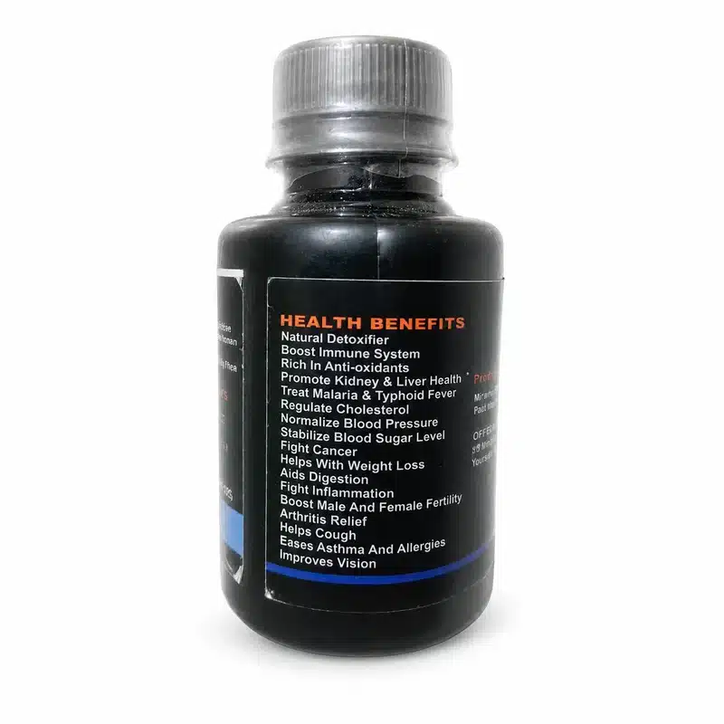 Milnapath Detox Plus – Herbal Detox Support – 500Mg – 60 Capsules - Recs-Medix Milnapath detox plus 500mg bottle showing the health benefits information printed on the side of the product label.