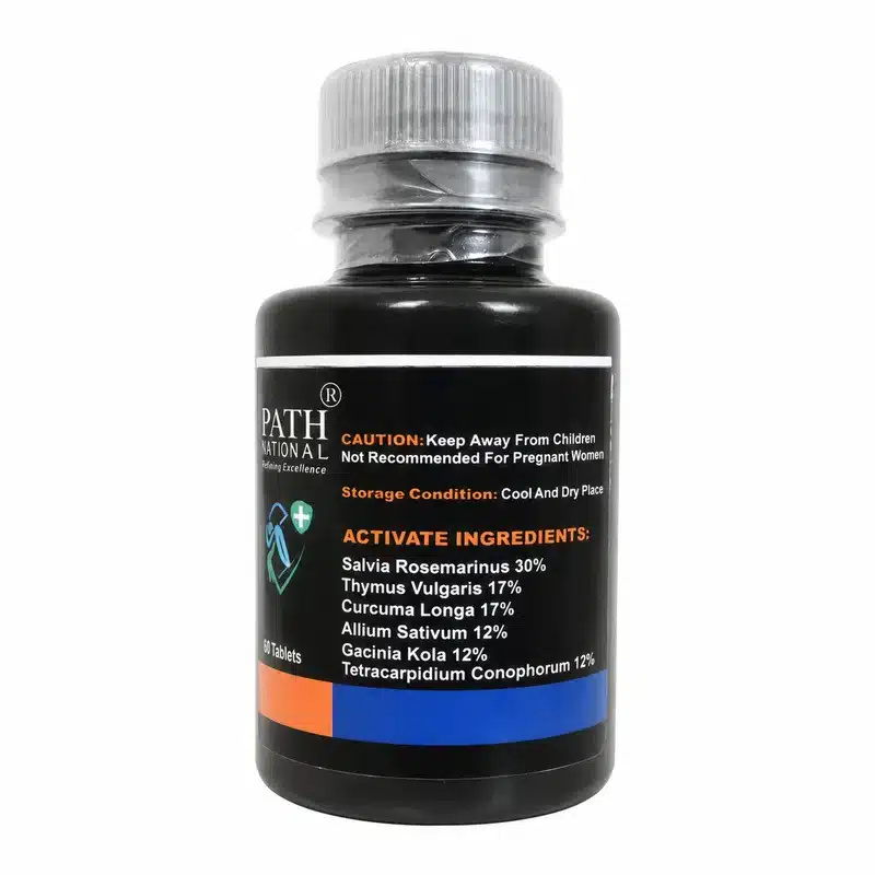 Milnapath Detox Plus – Herbal Detox Support – 500Mg – 60 Capsules - Recs-Medix Milnapath detox plus bottle showing active ingredient percentages, pregnancy caution and cool, dry storage instructions