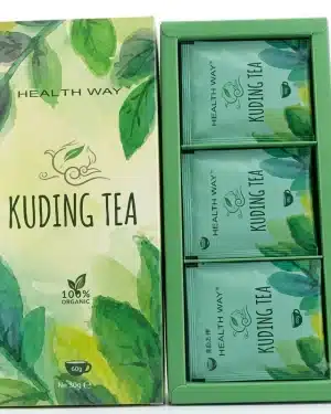 Single 2g Norland Kuding Tea sachet removed from the box, showing the individually bagged format for daily brewing