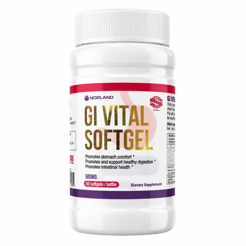 Norland Gi Vital Softgel – Digestive Health Support – 500Mg – 50 Softgels - Recs-Medix Norland gi vital softgel 500mg bottle containing 50 softgels for stomach comfort, healthy digestion and intestinal support