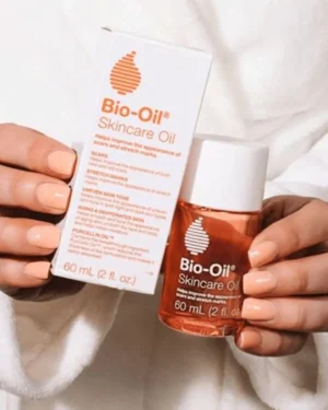 Bio-Oil hepls fade stretch marks, scars, and uneven skin tone.