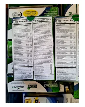Alliance C24/7 Natura-Ceutical supplement facts label and ingredients panel