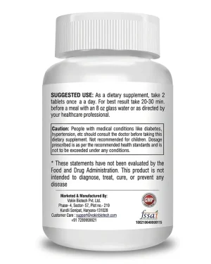 Vokin Biotech iFocus directions and caution label showing two tablets daily before a meal for adult eye nutrition support