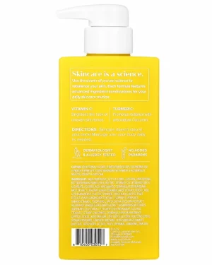 Back label of Medix 5.5 Vitamin C and Turmeric Body Cream 444ml showing directions, ingredients, warnings and manufacturer details.