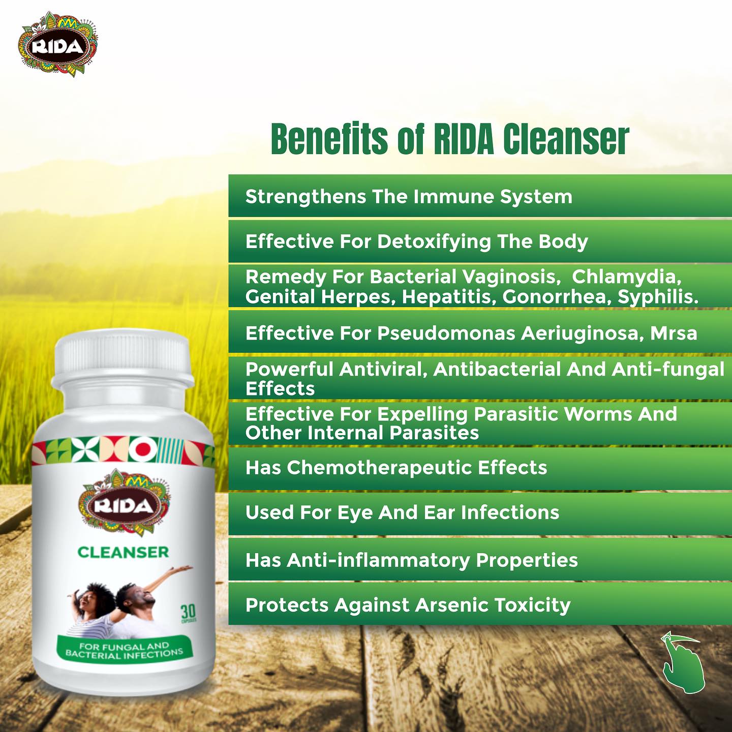 Rida Cleanser Herbal Capsules – 30 Capsules - Recs-Medix Rida cleanser herbal capsules – 30 capsules - image 3
