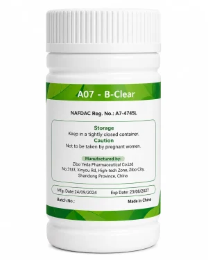 GHT B-Clear Capsules NAFDAC registration number A7-4745L label