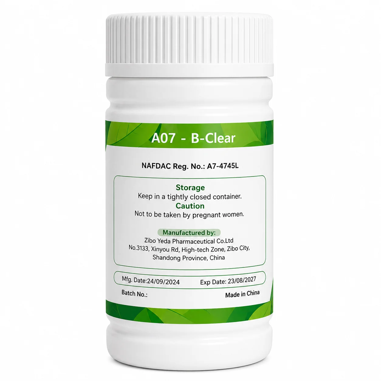 Ght B-Clear Capsules – Herbal Body Detox &Amp; Immune Support – 500Mg – 60 Capsules - Recs-Medix Ght b-clear capsules nafdac registration number a7-4745l label