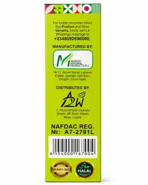RIDA Herbal Bitters 500ml carton showing manufacturer and distributor details, NAFDAC Reg. No. A7-2791L, barcode and certification marks.