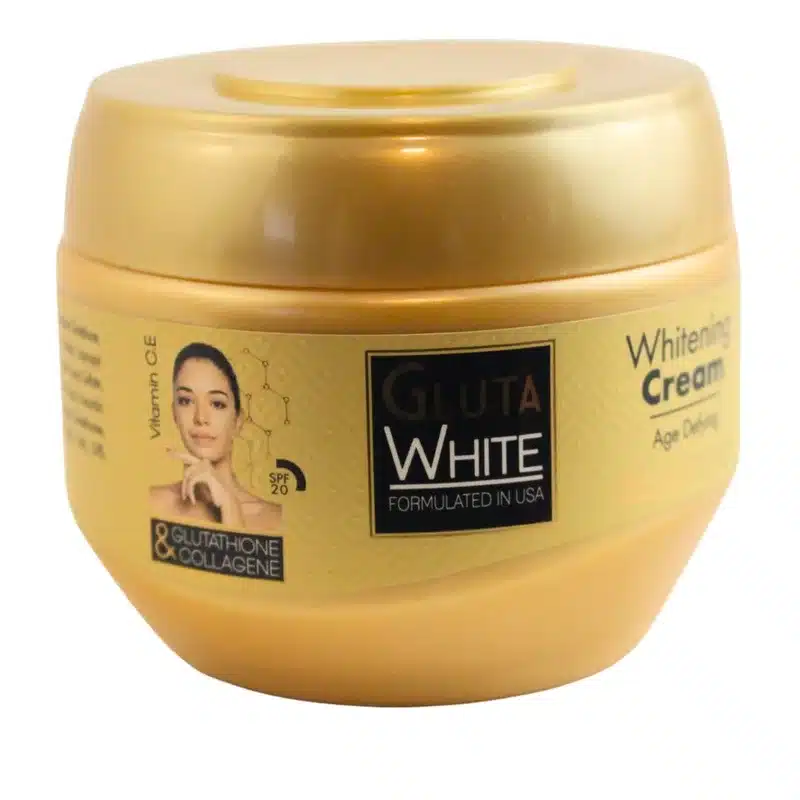 Gluta White Whitening Cream – Glutathione &Amp; Collagen – Spf 20 – 275 Ml - Recs-Medix Gluta white brightening cream 275 ml front jar