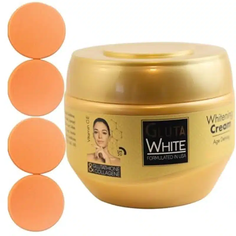 Gluta White Whitening Cream – Glutathione &Amp; Collagen – Spf 20 – 275 Ml - Recs-Medix Gluta white brightening cream 275 ml cream texture