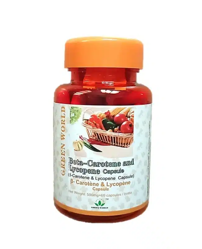 Green World Beta-Carotene &Amp; Lycopene – Eye &Amp; Skin Support – 500Mg – 60 Capsules - Recs-Medix Beta-carotene and lycopene capsule - ultimate prostate and antioxidant support