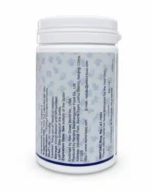 Green World Deep Sea Fish Oil back label showing NAFDAC A7-1033, dosage and manufacturer details for authenticity checks.