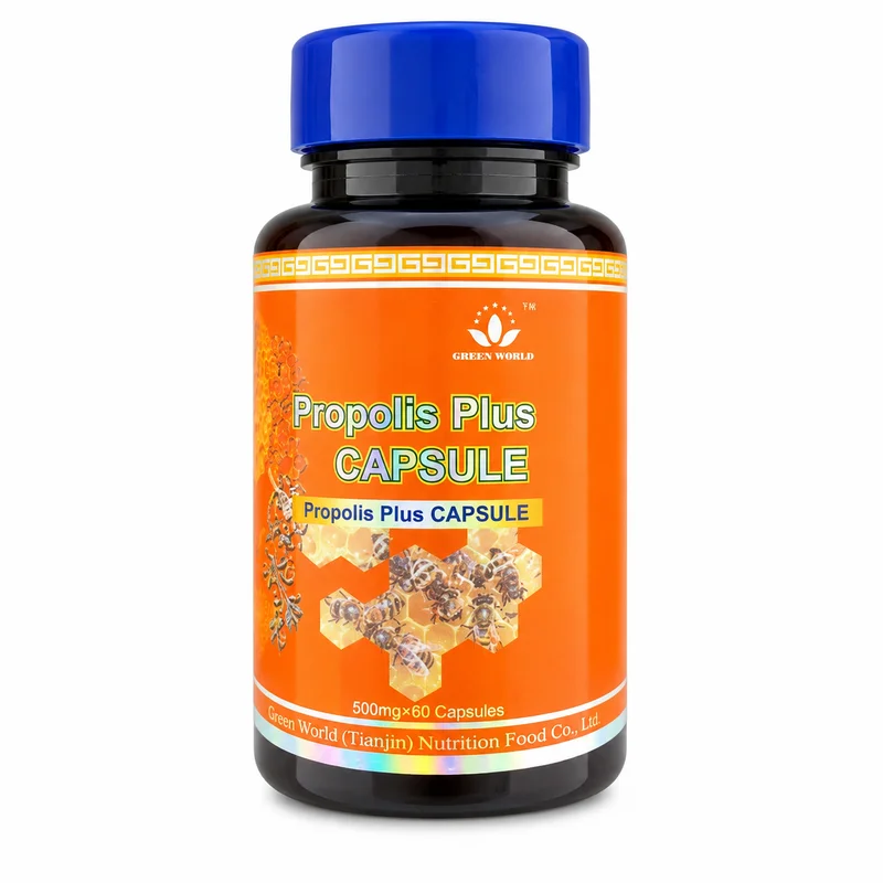 Green World Propolis Plus Capsule – 500Mg × 60 Capsules - Recs-Medix Green world propolis plus capsule 500mg 60 capsules bottle for daily immune and antioxidant support