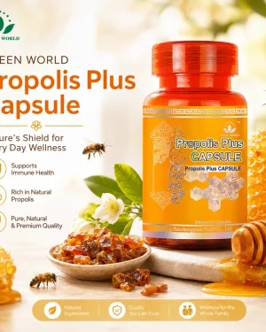 Green World Propolis Plus Capsule with honeycomb, bee propolis and honey for natural wellness support