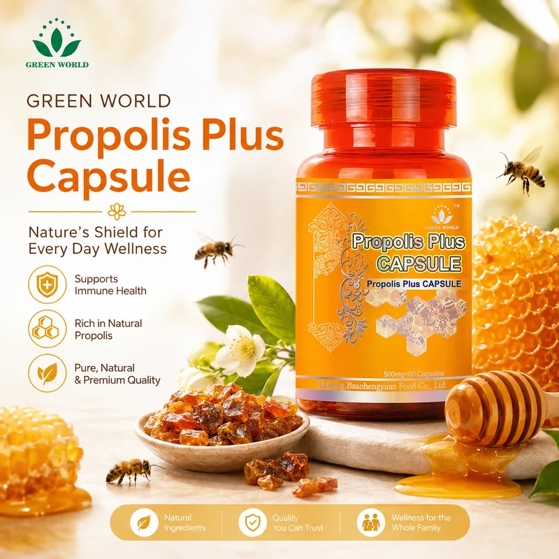 Green World Propolis Plus Capsule – 500Mg × 60 Capsules - Recs-Medix Green world propolis plus capsule with honeycomb, bee propolis and honey for natural wellness support