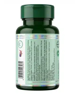 Green World Spirulina Plus Capsule ingredients label listing spirulina powder and red ginseng, taken to support nutrition, energy and circulation.