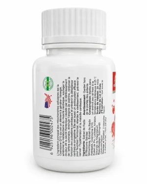 Green World Super CoQ-10 Capsule label showing directions, storage information and barcode on white bottle.