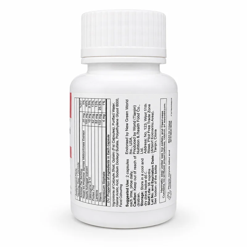 Green World Super Coq-10 Capsule – Heart &Amp; Energy Support – 500Mg – 60 Capsules - Recs-Medix Green world super coq-10 capsule supplement facts panel listing coenzyme q10, astragalus and salvia ingredients.