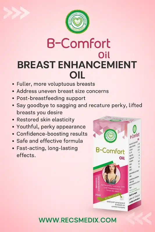 Everhealthy B-Comfort Oil – Breast Skin Firming Support – Topical Oil – 25 Ml - Recs-Medix Everhealthy b-comfort oil – natural breast firming and enhancement oil