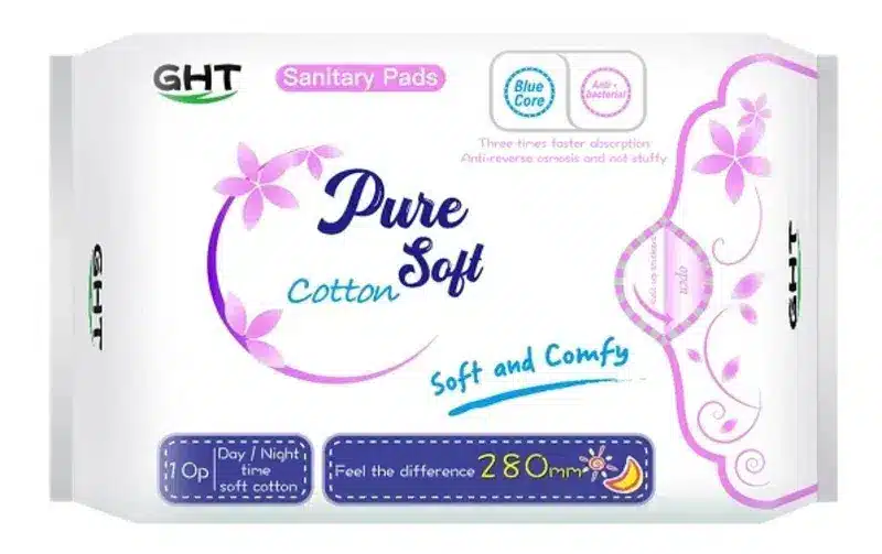 Ght Pure Soft Cotton Sanitary Pads – Antibacterial Day/Night Protection – 280Mm – 10 Pads - Recs-Medix Ght pure soft sanitary pads – anti-bacterial, odor-free, and comfortable protection