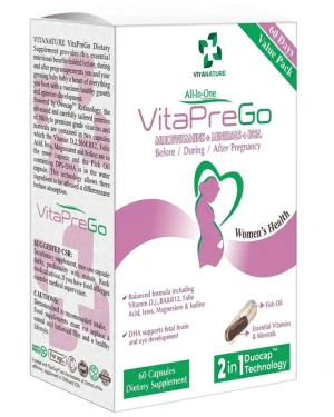 Supplements For Pregnancy And Prenatal Nutrition - Recs-Medix Vitanature vitaprego capsule – kedi prenatal & postnatal support with dha (60 caps)