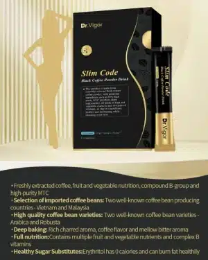 Dr Vigor Slim Code Black Coffee - Premium Fat-Burning and Brain-Boosting Ketogenic Coffee
