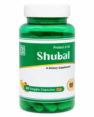 Lexi Shubal 60 veggie capsules bottle, green container with white cap and front label for herbal blood sugar support.