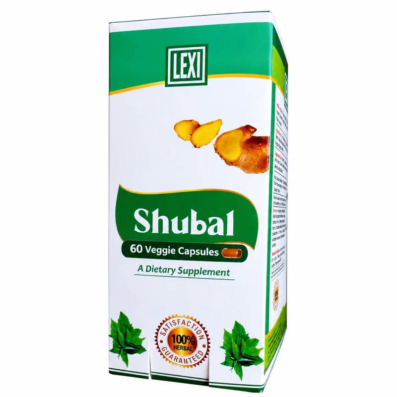 Lexi Shubal – Blood Sugar &Amp; Pancreas Support – 60 Veggie Capsules - Recs-Medix Lexi shubal 60 veggie capsules carton, green and white front packaging for herbal blood sugar, liver and pancreas support.