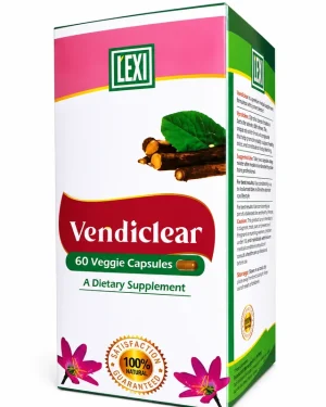 Lexi Vendiclear 60 veggie capsules carton, front and side view