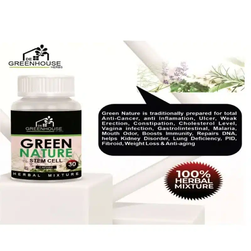 De Greenhouse Green Nature Stem Cell Capsules – Cellular Health &Amp; Immune Support – 30 Capsules - Recs-Medix Green nature stem cell - anti-aging and dna repair supplement
