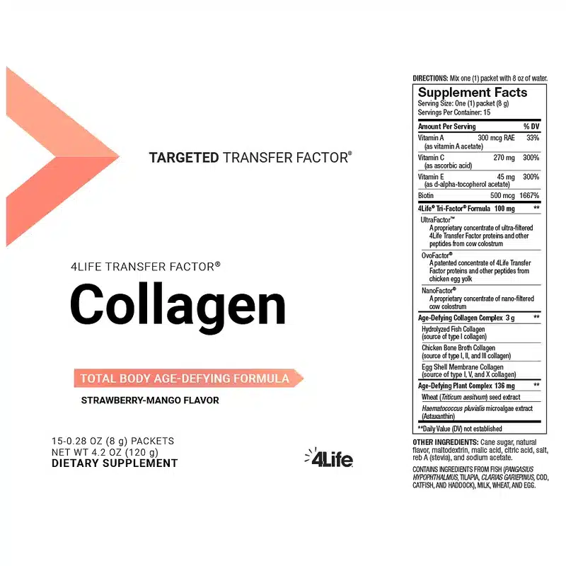 4Life Transfer Factor Collagen – Skin &Amp; Joint Support – 8G –15 Pkts - Recs-Medix 4life transfer factor collagen – skin & joint support – 8g –15 pkts - image 4