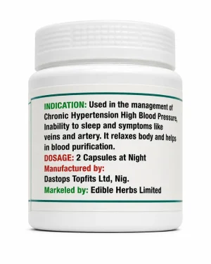 Edible Herbs Herbal for Hypertension TORO dosage and indication label