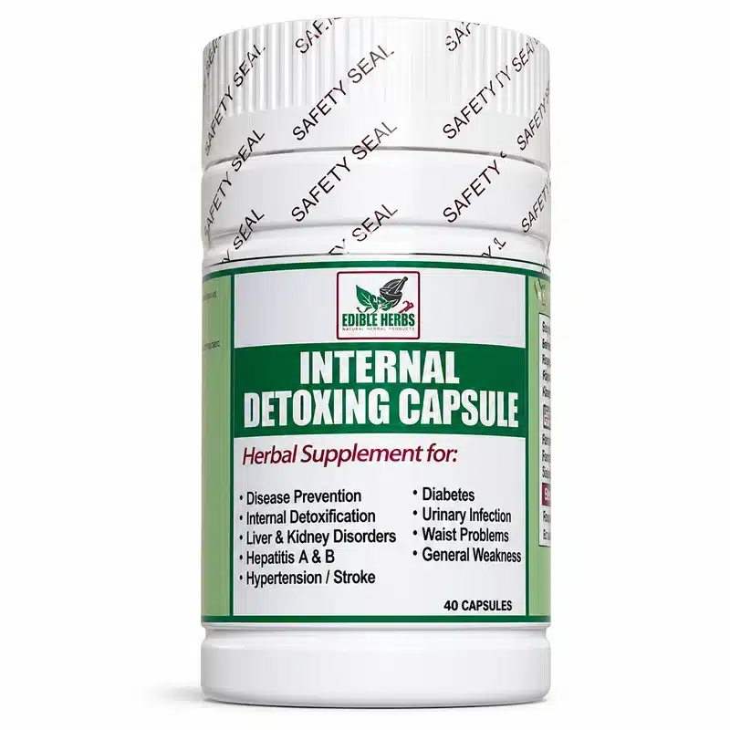 Edible Herbs Internal Detoxing Capsule – Herbal Detox &Amp; Liver Support – 2 Capsules Daily – 40 Capsules - Recs-Medix Edible herbs internal detoxing capsule 40 capsules herbal detox supplement