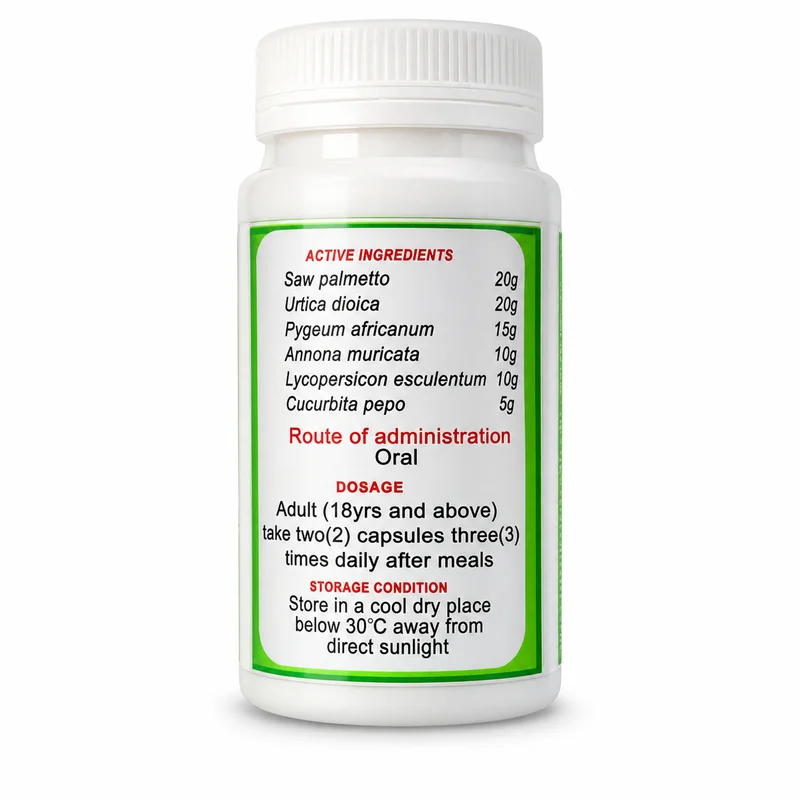 Ediherb Pros – Prostate &Amp; Urinary Health Support – 40 Capsules - Recs-Medix Ediherb pros supplement bottle showing ingredients and dosage for prostate support