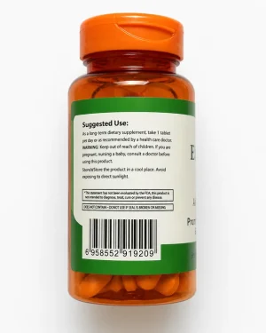 Ediherb Zinc 100mg bottle side view showing suggested use instructions and barcode