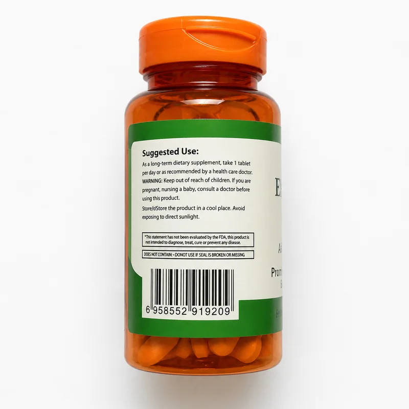 Ediherb Zinc – Immune &Amp; Prostate Support Supplement – 100Mg – 60 Tablets - Recs-Medix Ediherb zinc 100mg bottle side view showing suggested use instructions and barcode