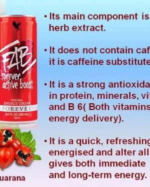 Forever Active Boost (FAB) - Natural Energy Drink with B Vitamins & Guarana