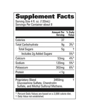 Forever Freedom supplement facts panel 4 fl oz serving