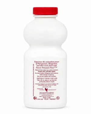 Forever Pomesteen Power 500 mL back label instructions